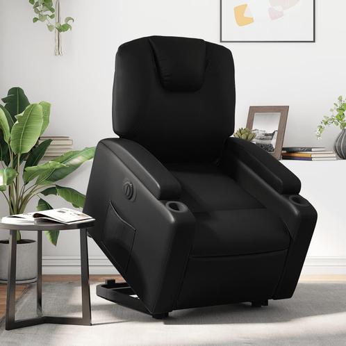 vidaXL Sta-op-stoel elektrisch kunstleer zwart, Huis en Inrichting, Fauteuils, Nieuw, Verzenden