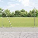 vidaXL Hecke met palen Zilver 1.4 x 10 m Staal, Tuin en Terras, Verzenden, Nieuw, IJzer