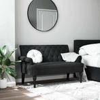 vidaXL Bank met rugleuning zwart 120x62x75,5 cm stof, Huis en Inrichting, Banken | Bankstellen, Verzenden, Nieuw, Stof