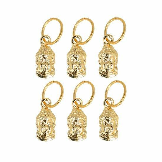 Haarspeld haarringen - Bedel boeddha 1cm - Goud - Set van 6, Sieraden, Tassen en Uiterlijk, Uiterlijk | Haarverzorging