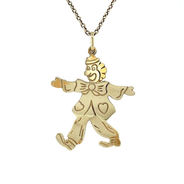 Gouden vintage clown hanger 14 krt, Sieraden, Tassen en Uiterlijk, Kettinghangers, Nieuw, Ophalen of Verzenden