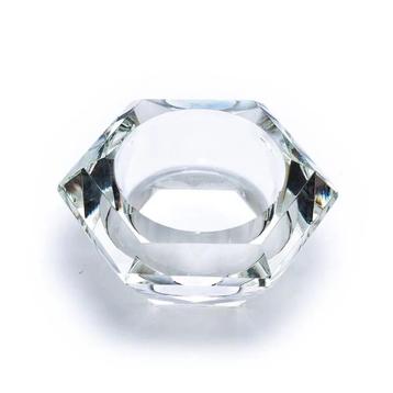 Kaarshouder Glas Diamantvorm - 7 cm