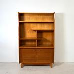 Vintage boekenkast/ highboard hoogglans noot, Bilea, Huis en Inrichting, Gebruikt, 100 tot 150 cm, Vintage, Ophalen of Verzenden