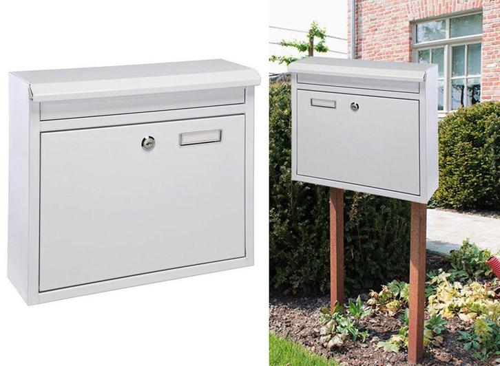 Hi Metalen Brievenbus - 36 x 12 x 32 cm - Wit, Tuin en Terras, Tuinsets en Loungesets, Nieuw, Verzenden