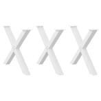 vidaXL Eettafelpoten 3 st X-vormig 90x(72-73) cm staal wit, Huis en Inrichting, Tafelonderdelen, Verzenden, Nieuw