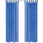 vidaXL Gordijnen voile 140x225 cm koningsblauw 2 st, Huis en Inrichting, Verzenden, Nieuw, Blauw