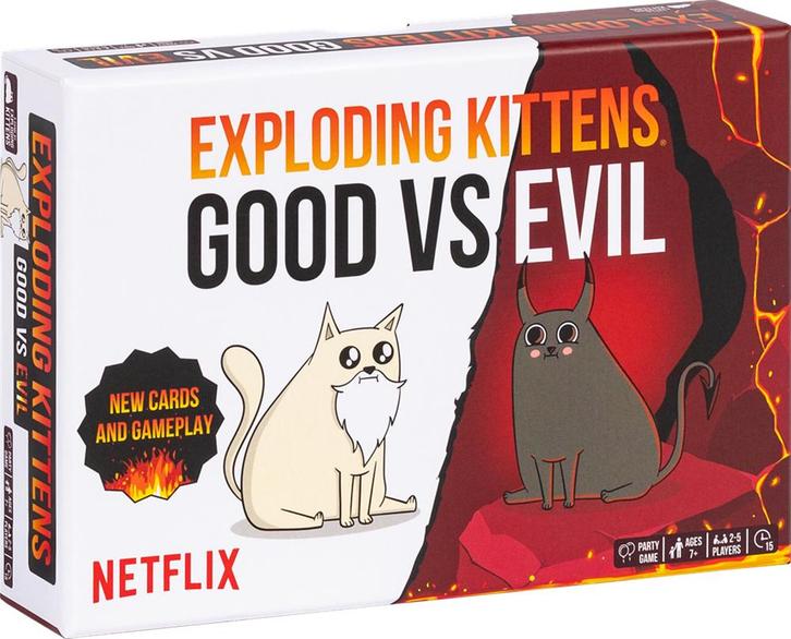 Exploding Kittens Good vs Evil (Engelse versie) | Exploding, Hobby en Vrije tijd, Gezelschapsspellen | Kaartspellen, Nieuw, Verzenden