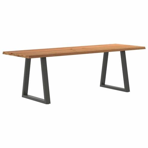 vidaXL Eettafel met natuurlijke rand 240x80x74 cm massief, Huis en Inrichting, Tafels | Eettafels, Nieuw, Verzenden