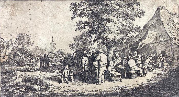 Adriaen Van Ostade (1610-1685) - La fiera del villaggio, Antiek en Kunst, Antiek | Overige Antiek