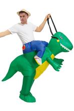 KIMU® Opblaas Kostuum Rijdend Op Groene Draak Opblaasbaar Pa, Kleding | Heren, Carnavalskleding en Feestkleding, Carnaval, Nieuw