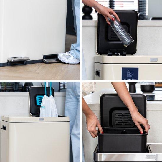 2dekans | Deleca Recycle Prullenbak met 2 Vakken - 60 Liter, Huis en Inrichting, Woonaccessoires | Prullenbakken, Gebruikt, Ophalen of Verzenden