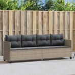 vidaXL Ligbed met kussen poly rattan lichtgrijs, Verzenden, Nieuw