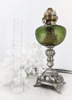lampe pétrole toupie vert craquelé - Olielamp - ver, Antiek en Kunst