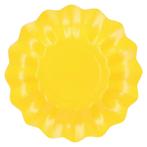 8x Gele diepe wegwerp bordjes van karton 21 cm - Bordjes, Ophalen of Verzenden, Nieuw