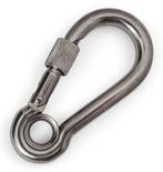 Rvs Karabijnhaken met oog en schroef 4x40, Verzenden, Nieuw