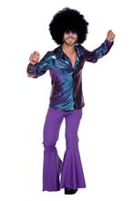 Glimmende Disco Blouse Paars/Blauw Heren, Ophalen of Verzenden, Nieuw