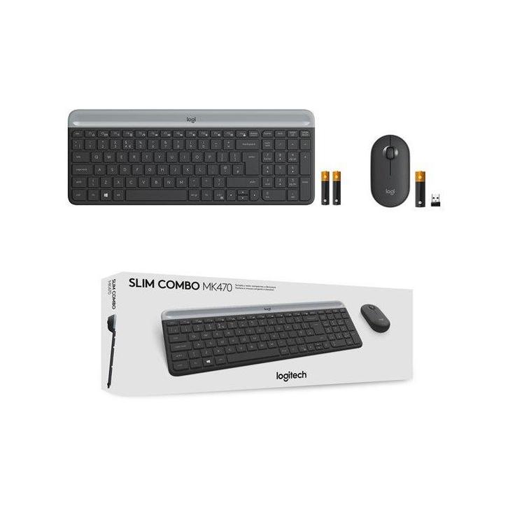 Logitech Slim Wireless Combo MK470, Azerty BE, Computers en Software, Toetsenborden, Verzenden