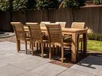 Teak tuinset met 6 stoelen | Direct leverbaar | Puurteak.nl, Tuin en Terras, Nieuw, Tuinset, 6 zitplaatsen, Teakhout