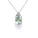 Ketting met hanger - 14 karaat Witgoud - 3.73ct. tw. Saffier