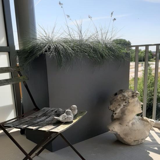 Plantenbak Fiberclay 90x36x90 cm Antraciet, Tuin en Terras, Bloembakken en Plantenbakken, Nieuw, Verzenden