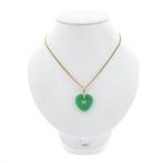 Gouden hanger van jade met diamant | 0,03 ct., Ophalen of Verzenden, Gebruikt, Goud, Overige merken