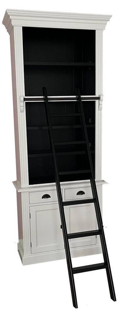Boekenkast wit - zwart met trap Leerdam 100 x 240cm, Huis en Inrichting, Kasten | Boekenkasten, Ophalen of Verzenden