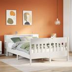 vidaXL Bed met boekenkast zonder matras grenenhout wit, Huis en Inrichting, Slaapkamer | Bedden, Verzenden, Wit, Nieuw, Twijfelaar