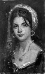 Italiaanse school (XX) - Ritratto di giovane donna, Antiek en Kunst, Kunst | Schilderijen | Klassiek