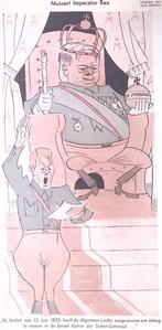 Mussert als koning op spotprent (lijst optie, Lithos), Verzenden