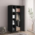 Metalen kast Seinäjoki 180x76x50 cm zwart mat [en.casa], Huis en Inrichting, Kasten | Kledingkasten, Verzenden, Nieuw