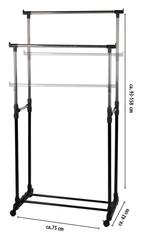 Clothing rack on wheels Double Rod (Kleding, Voor in Huis), Verzenden, Nieuw