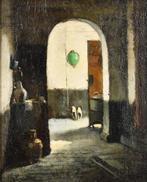 Jacques Snoeck (1881-1921) - In de pompstraat, Antiek en Kunst, Kunst | Schilderijen | Klassiek