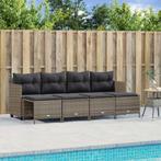 vidaXL 5-delige Loungeset met kussens poly rattan grijs, Tuin en Terras, Tuinsets en Loungesets, Verzenden, Nieuw, Rotan, Loungeset