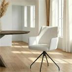 Leren eetkamerstoel Wave - Toledo Purewhite (wit) -, Bohemian, Eigentijds, Industrieel, Modern, Scandinavisch, Wit, Nieuw, Leer