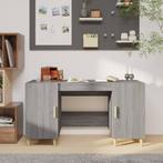 vidaXL Bureau 140x50x75 cm bewerkt hout grijs sonoma, Huis en Inrichting, Bureaus, Verzenden, Nieuw