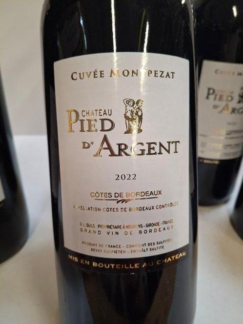 2022 Château Pied d’Argent Cuvée Montpezat - Bordeaux - 6, Verzamelen, Wijnen