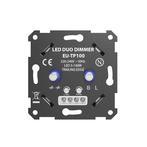Ratio LED DUO dimmer 2x 5-100W inbouw inclusief afdekraam, Doe-het-zelf en Verbouw, Elektra en Kabels, Nieuw, Stopcontact