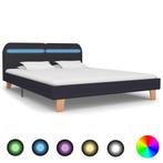 vidaXL Bedframe met LED zonder matras stof donkergrijs, Verzenden, Overige maten, 200 cm, Nieuw