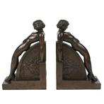 Francois Bazin - Boekensteunen (2) - Gepatineerd metaal -