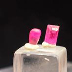 0,47 ct Duifbloed Rubin Set, ruw + gefacetteerde steen- 0.09, Verzamelen, Mineralen en Fossielen