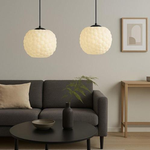 Plafondlamp (2) - Halo Design Grape - Mat. Opaal - Glas,, Antiek en Kunst, Antiek | Lampen