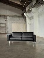 Leolux Bellice Zwart | Leer (SHOWROOMMODEL), Driepersoons, 75 tot 100 cm, Ophalen of Verzenden, Zo goed als nieuw