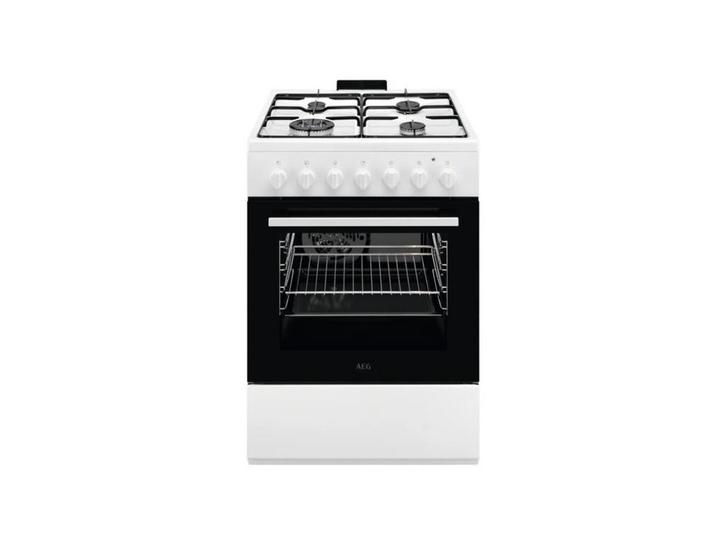 AEG CBK64101BW - Gasfornuis 60cm - 4 gasbranders met, Witgoed en Apparatuur, Kookplaten, Zo goed als nieuw, Verzenden