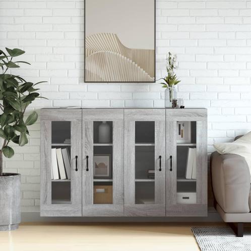 vidaXL Hangkasten 2 st bewerkt hout grijs sonoma, Huis en Inrichting, Kasten | Buffetkasten, Nieuw, Overige houtsoorten, Verzenden