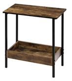 Salontafel met 2 Planken – Licht Eiken en Zwart Metaal, Huis en Inrichting, Tafels | Sidetables, Verzenden, Nieuw