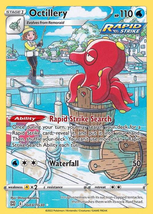 Octillery tg03/tg30 Brilliant Stars, Hobby en Vrije tijd, Verzamelkaartspellen | Pokémon, Losse kaart, Nieuw, Foil, Ophalen of Verzenden