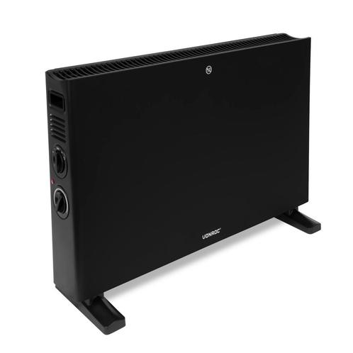 Convectorkachel – 1250W/2000W - Zwart | Met ingebouwde, Doe-het-zelf en Verbouw, Verwarming en Radiatoren, Nieuw, Verzenden