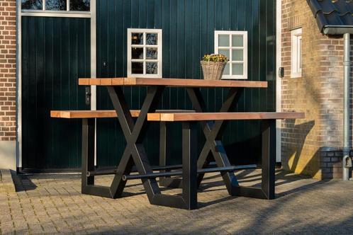 Tuilana - Picknicktafel - Statafel - X-poot - Robuust, Tuin en Terras, Picknicktafels, Nieuw, Staal, Rechthoekig, Ophalen of Verzenden