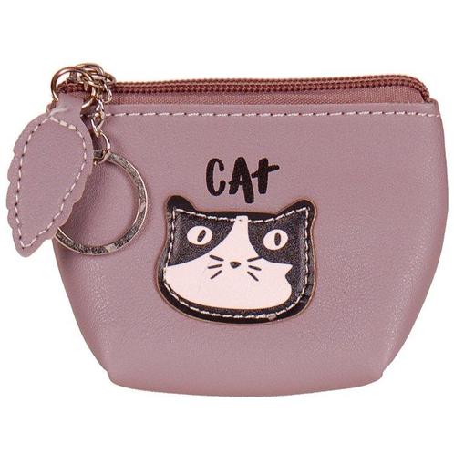 Portemonneetje rits met Poezenhoofd/Cat Taupe/Grijs - 11x8cm, Sieraden, Tassen en Uiterlijk, Portemonnees, Grijs, Nieuw, Ophalen of Verzenden