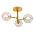 Moderne badkamer plafondlamp goud, Amer, IP44, Ophalen of Verzenden, Nieuw, Glas, Modern